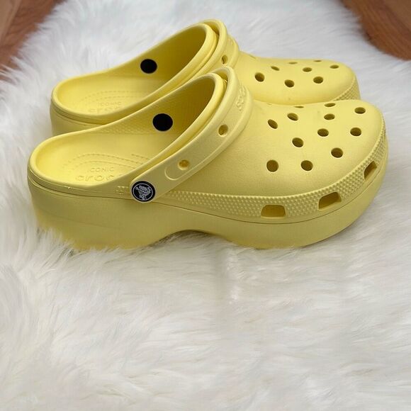 Crocs Classic Platform Clog Banana Yellow Women's Size 10 - Picture 6 of 9